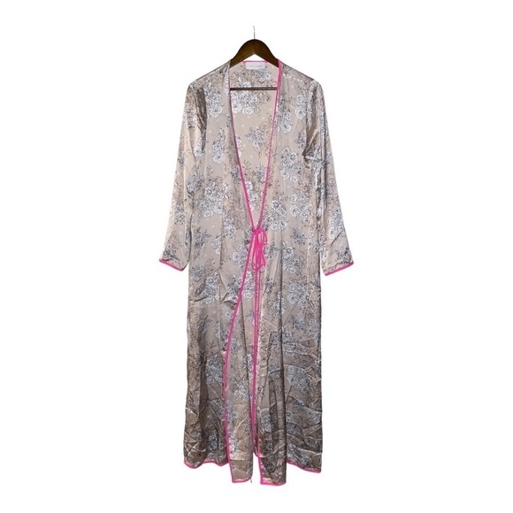 Oober Swank Women Open Front Drape Tie Front Kimono Large - Picture 1 of 6